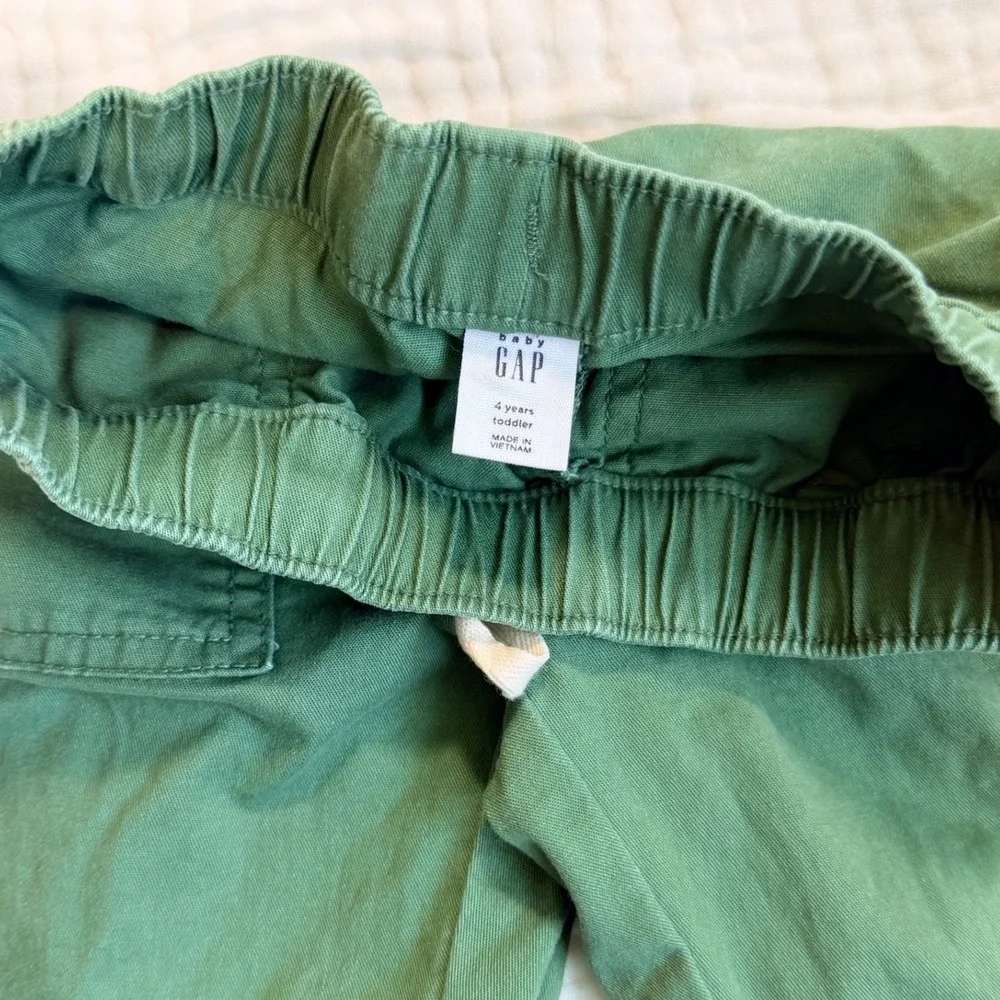 Baby Gap Toddler Boys Pull On Jogger Pants Size 4T Green Elastic Waist Pocket